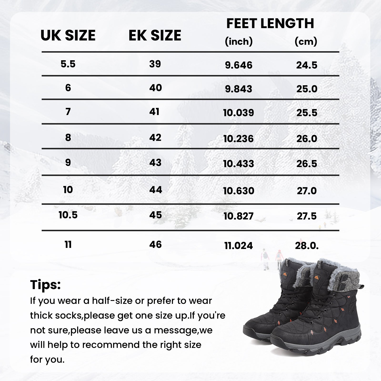 Supmix Snow Boots Mens Winter Boots Walking Boots Warm Fur Lined Snow Shoes Ankle Boots Mid Calf Non-Slip Lightweight Sports Outdoor Trekking Hiking Boots