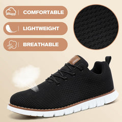 Hanani Men's Running Walking Shoes Fashion Sneakers Mesh Dress Shoes Business Oxfords Shoes Lightweight Casual Breathable Work Formal Shoes